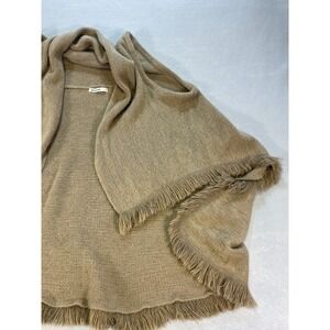 Origami by Vivien Fringe Knit Open Cardigan Sweater Women Free Size‎ Taupe Brown